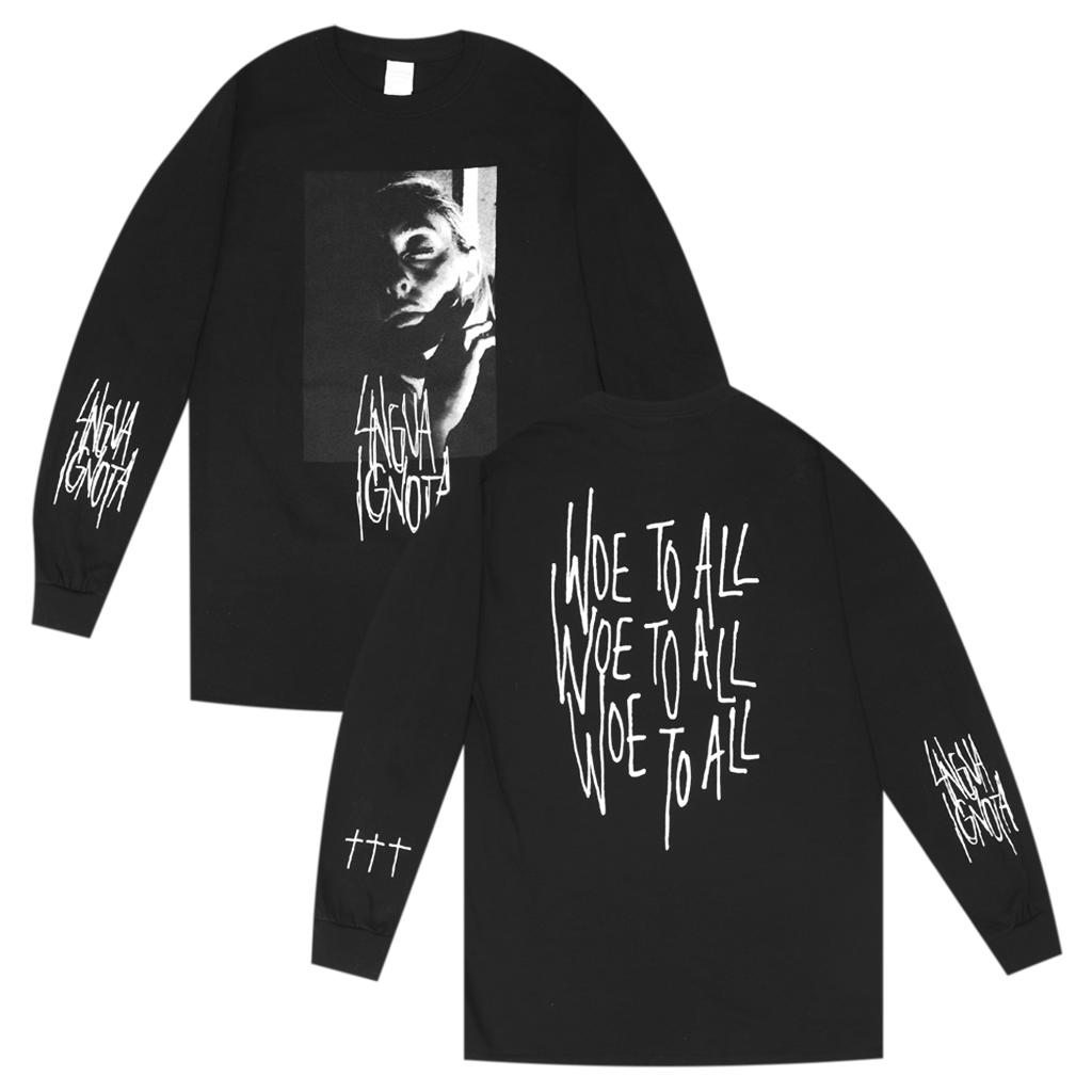 Woe To All Black Long Sleeve T-Shirt